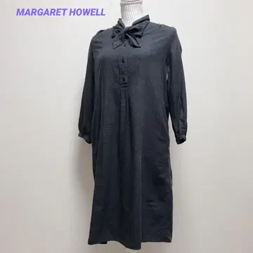 마가렛호웰 무릎 기장 원피스 7분 소매 하운드투스 리본 타이 사이즈 1