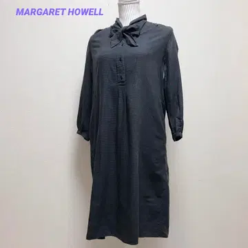 마가렛호웰 무릎 기장 원피스 7분 소매 하운드투스 리본 타이 사이즈 1