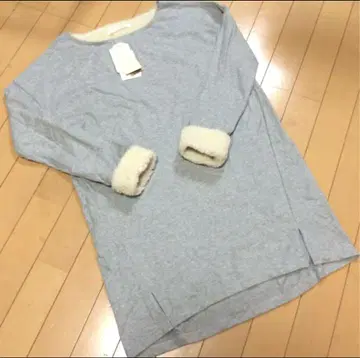 새상품 소매 보아 긴팔 튜닉 그레이 프리 원피스