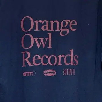ammo Orange Owl Records T셔츠 XL 네이비