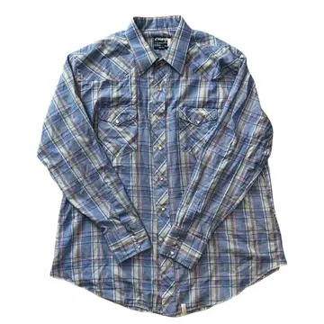 90s Wrangler 싱글 니들 체크 웨스턴 셔츠 구제 의류