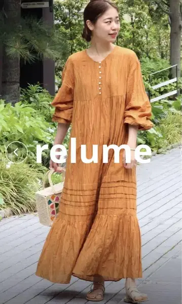 저널 스탠다드 relume 코튼 보일 크링클 헤임 턱 원피스 면