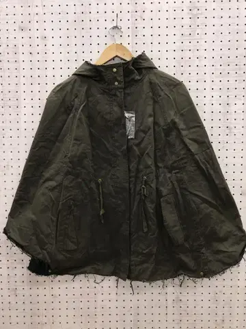 빈티지 스타일 구제 의류 밀리터리 커팅 케이프 자켓