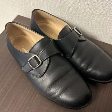 긴자 요시노야 블랙 가죽 버클 로퍼 23.5cm