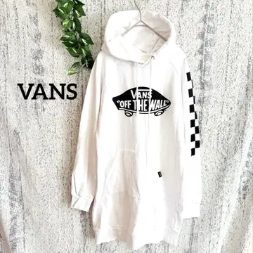 [VANS] 프린트 롱 후드티 화이트 여성용 (S)