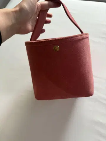 chiiiibag 핑크 스웨이드 핸드백 스트레이트 핸들