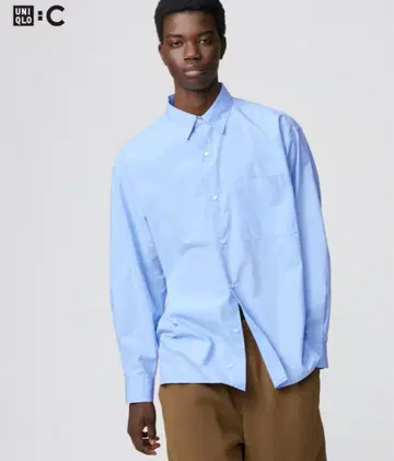 새상품 UNIQLO C 브로드 오버 사이즈 셔츠 블루 M