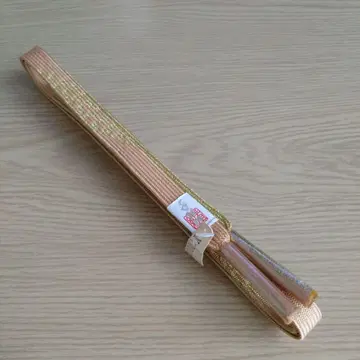 순수 실크 수조 금색과 오렌지 계열의 허리띠