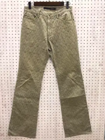 00년대 슈셀 구제 의류 올 패턴 자카드 스트레이트 데님 팬츠