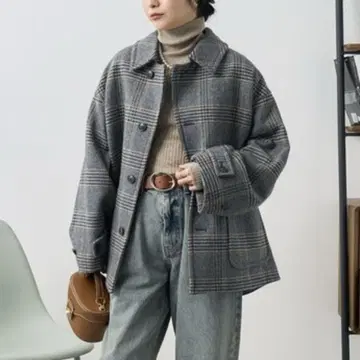 FREAK'S STORE 비슈 미들 기장 체크 코트