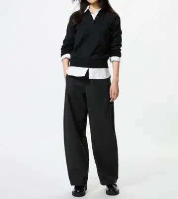 UNIQLO 저지 배럴 레그 팬츠 긴 길이