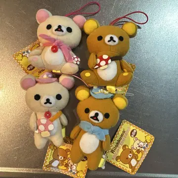 택 포함 리락쿠마 버섯de외출 마스코트 4개 세트