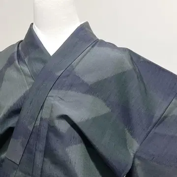 코몬  돌담 무늬 찢음 더스티 컬러 다크 톤 기모노 025k