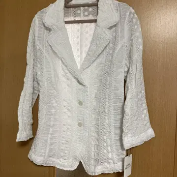 화이트 레이스풍 자켓 새상품 택 포함