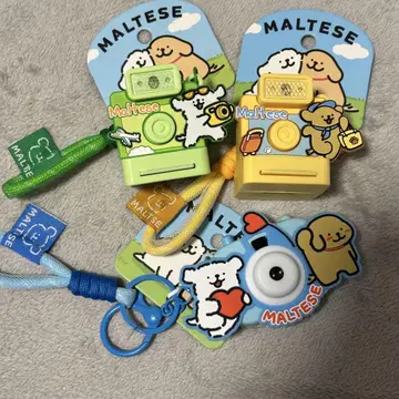 몰티즈 MALTESE 카메라형 키링 3개