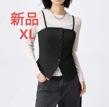택 포함 새상품 GU 지유 XL 프론트 버튼 뷔스티에