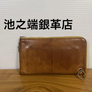 이케노하타 긴카텐 클램프 장지갑 이탈리아 가죽 L자 지퍼