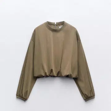 [ ZARA ] 리브 퍼프 긴팔 상의