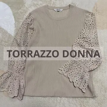 TORRAZZO DONNA 니트 리브 니트 레이스 베이지