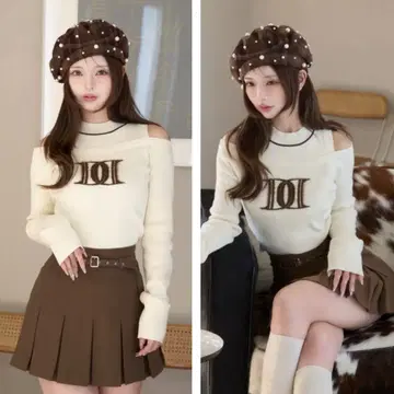 Darich 레이어드 라이크 로고 니트탑 IVO
