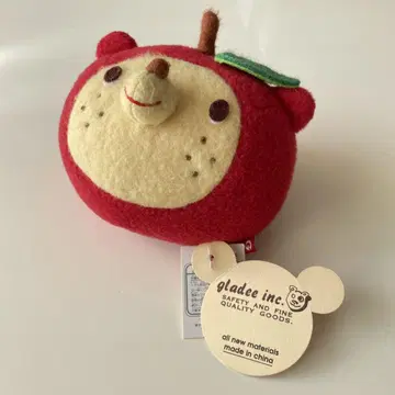 gladee inc. 글래디 사과 모양 곰 봉제 인형 딸랑이