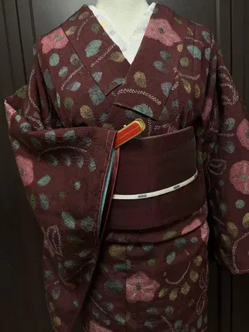 순수 실크  총시보리 츠지카하나 무늬 시츠케 부착