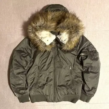퍼 자켓 fur jacket n2b ma-1 y2k 카키 짧은 기장