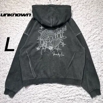 [ 레어 디자인 ] unknown 후드티 큐빅 다크 그레이 L