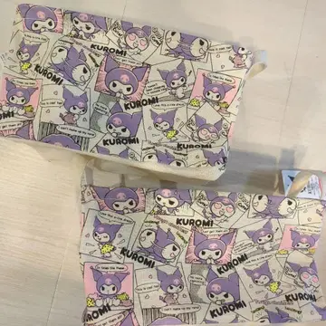 쿠로미 수납 바스켓 Sanrio 패브릭 소재 수납 쿠로미