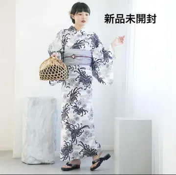 미개봉 새상품! utatane 유카타, 오비, 일본 나막신 3종 세트
