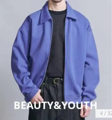 BEAUTY&YOUTH 벌키 맨투맨 지퍼 블루종 애로우즈
