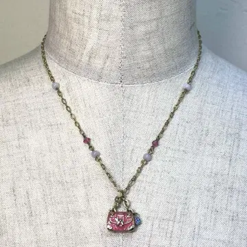 ANNA SUI 여성용 핸드백 탑 목걸이 핑크 보라색