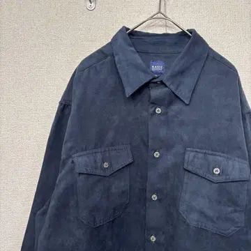 베이직 에디션 긴팔 셔츠 스웨이드 무지 미국 빈티지 의류 M 2599