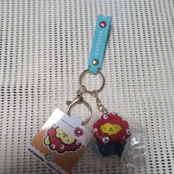 간사이 만박 입체 마스코트 스트랩 키링 폼폼푸딩