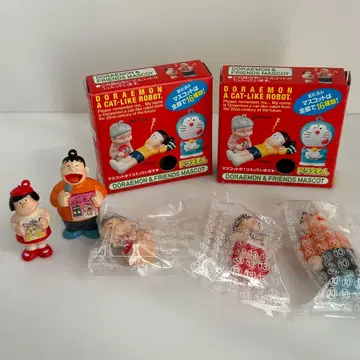 도라에몽 & 프렌즈 마스코트 5개 + 상자 2개