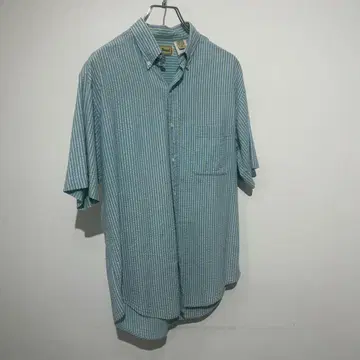 90s 엘엘빈 시어서커 버튼 다운 셔츠
