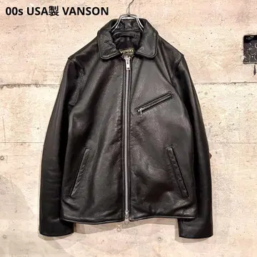 00s USA VANSON 반손 가죽 자켓 싱글