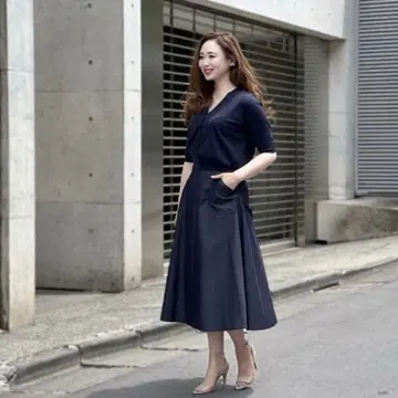 새상품급 아베닐 에투알 데님 플레어 스커트 사이즈 38
