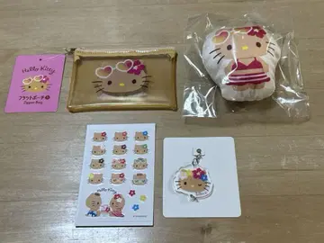 다이소 일광화상 키티 플랫 파우치 키링 씰 아크릴 참