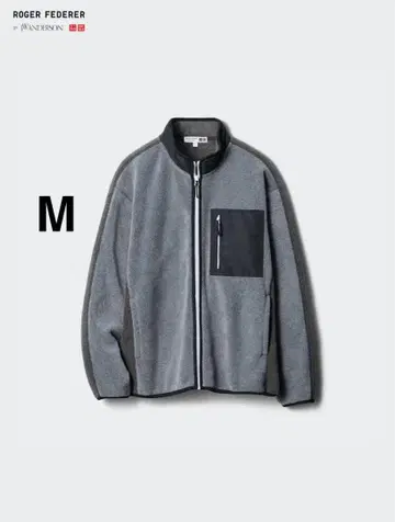 로저 페더러 JW 앤더슨 유니클로 플리스 풀집 자켓 M