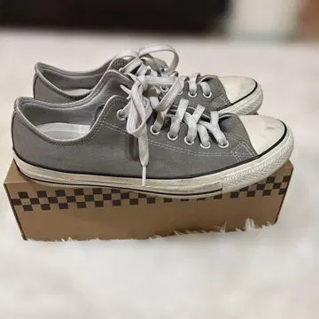 그레이 캔버스 로우컷 스니커즈 28cm