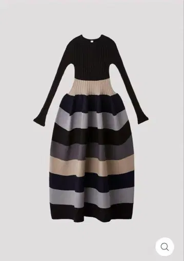 CFCL POTTERY DRESS 2 플레어 원피스 보더 니트