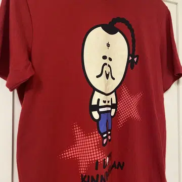 근육맨  빨간색 M 사이즈 셔츠