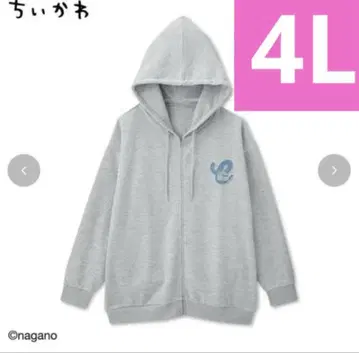 치이카와 (먼작귀) 프린트 지퍼 후드티 자켓 그레이 4L