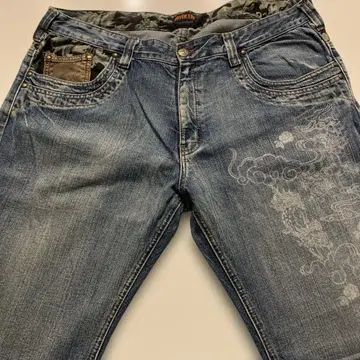 Lot 드래곤 프린트 데님 팬츠