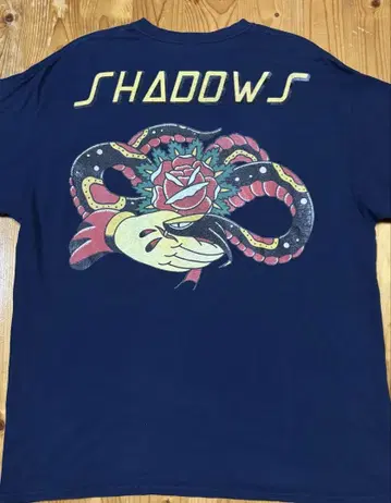 SHADOWS 네이비 네이비 T셔츠 XL 사이즈 스네이크