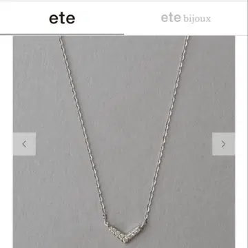 [케이스 포함 새상품급] K10WG 레이어 다이아몬드 목걸이 ete 실버