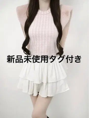 Lumignon 루미뇽 Houndstooth fur knit top
