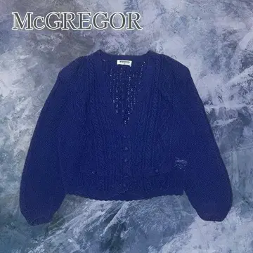 McGREGOR 케이블 니트 가디건 vintage 네이비 긴팔