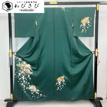 츠케사게 부채 꽃무늬 벚꽃 매실 금채 가드 가공 흑목적색 K-4164